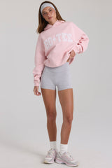 Oversized Applique Hoodie in Blush