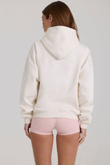 Oversized Applique Hoodie in Ivory