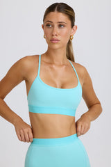Soft Active Cross-Back Sports Bra in Aqua