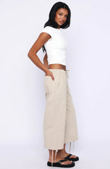Date Me Capri Cargo Pants Stone