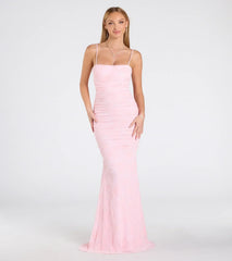 Jaymie Tie-Back Floral Velvet Mermaid Formal Dress