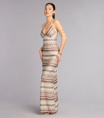 Sunset Plans Chevron Crochet Maxi Dress