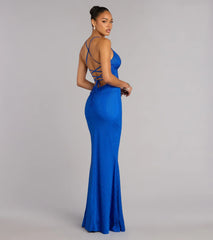 Liliana Rhinestone Lace-Up Formal Dress