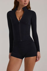 Soft Active Zip-Up Jacket in Black
