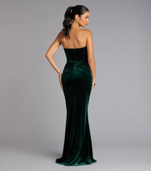 Julia Velvet Corset High Slit Mermaid Dress