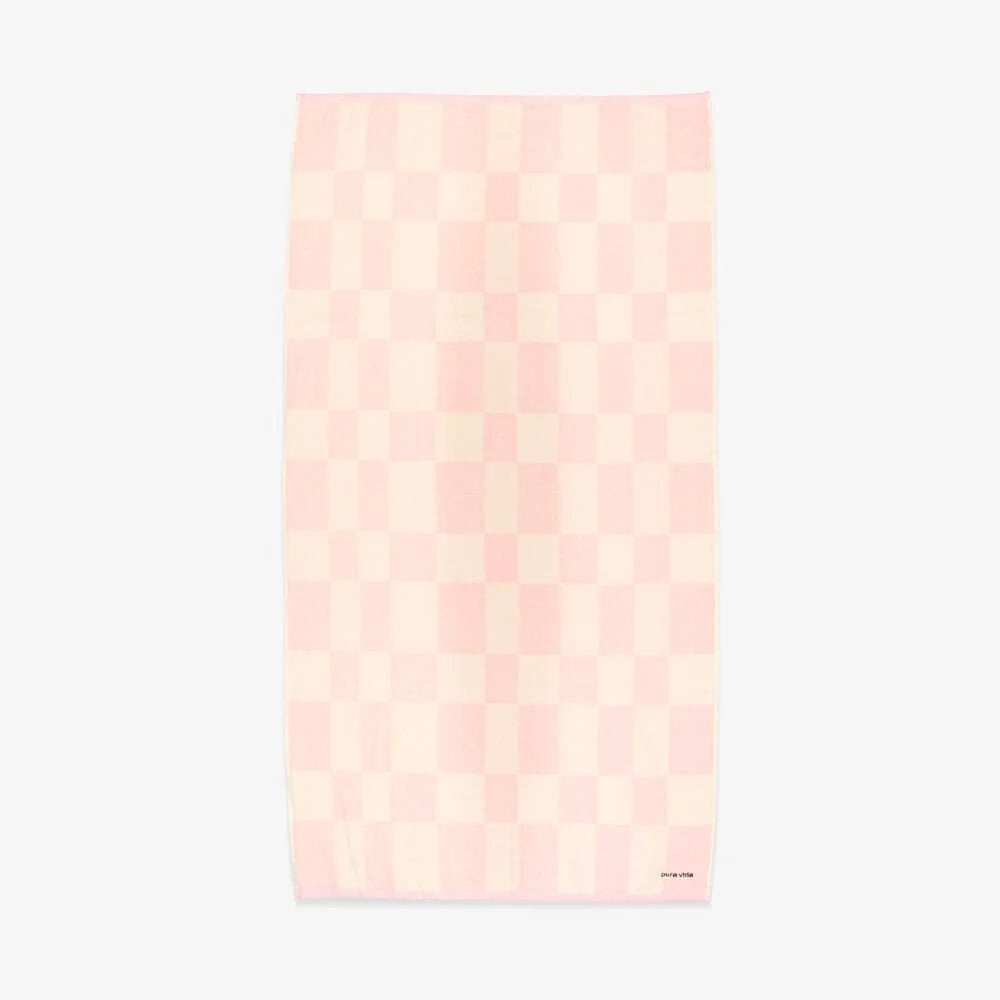 Pink & White Checkerboard Towel