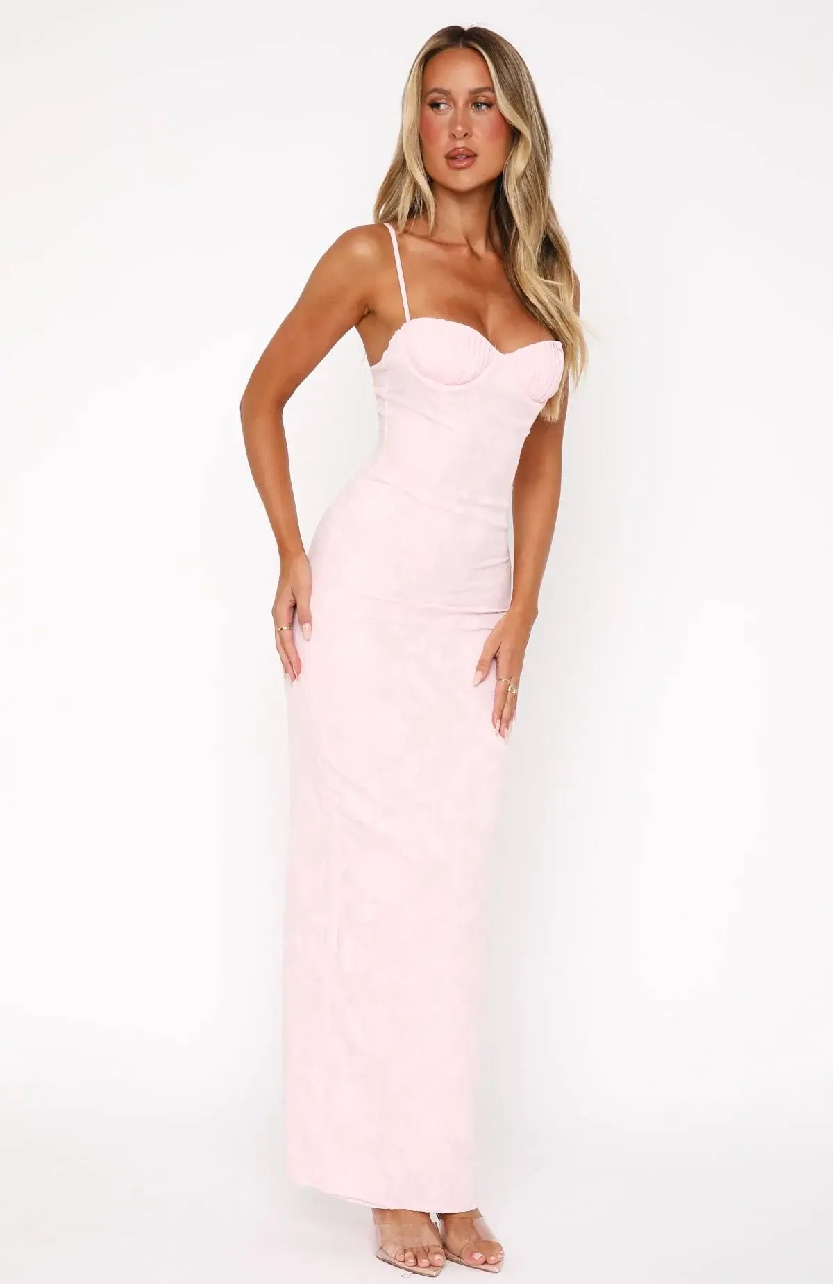 Poppy Dream Maxi Dress Baby Pink