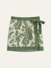 Paisley Print Wrap Skirt