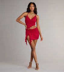 All Eyes On You Glitter Knit Cutout Mini Dress