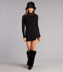Back To Bold Mock Neck Mini Dress