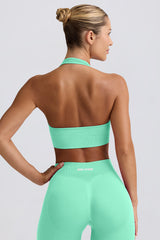 Define Luxe Halterneck Sports Bra in Mint