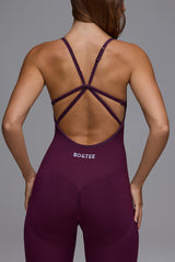 Define Luxe Multiway Open-Back Jumpsuit in Grape