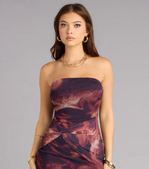 Twist And Tease Mesh Mini Dress