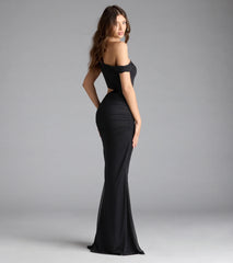 Idella One-Shoulder Cutout Mesh Formal Dress