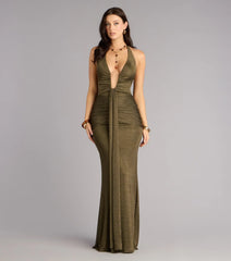 Monroe Metallic Knit Mermaid Formal Dress