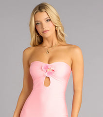 Sweet Intentions Flower Strapless Mini Dress