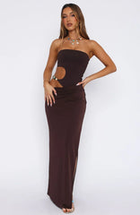 She's A Goddess Maxi Dress Chocolate