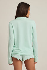 Modal Long-Sleeve Pyjama Top in Mint