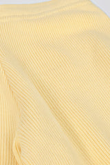 Ribbed Knit Wide-Leg Joggers in Lemon